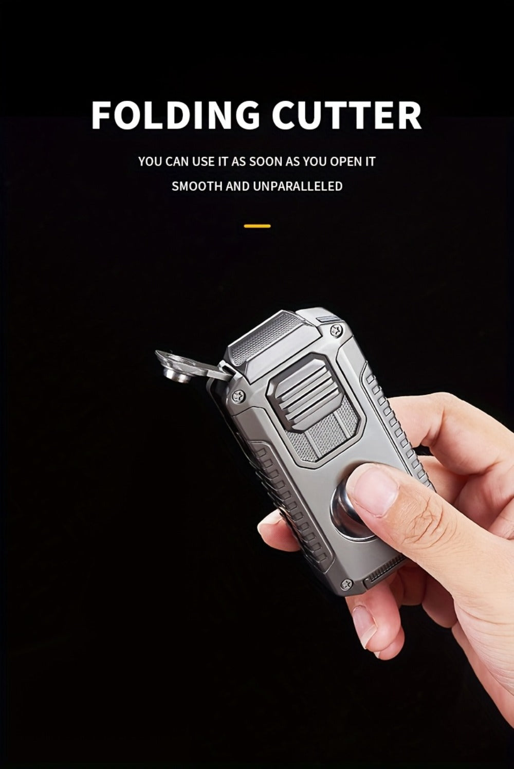 Three-Jet Refillable Butane Lighter with Fuel Window, Cigar Cutter, Punch and Needle Tools