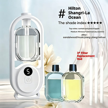 USB Essential Oil Diffuser with Five-Level Display, Multicolor Light and One-, Three- or Five-Bottle Bundles