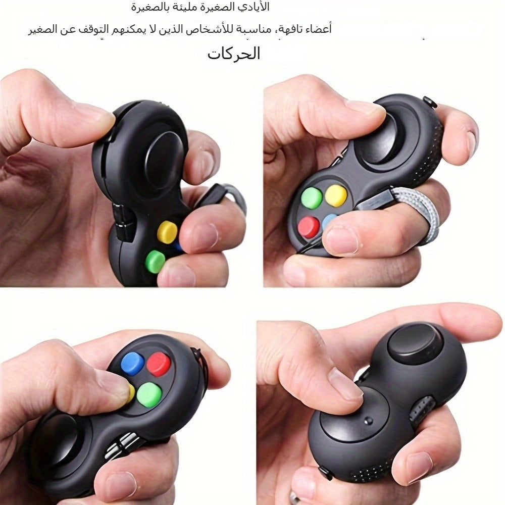 Fidget Pad Game Controller Design 8-in-1 Sensory Toy for Kids Adults – ADHD Anxiety Stress Relief Handheld Cube 7 Colors Variety Pack