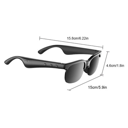 Open-Ear Audio Glasses with Bluetooth Built-In Speaker & Mic – Hands-Free Calls & Music | Lightweight Smart Eyewear for Cycling Driving Fishing Hiking Travel Office | Black & White | Wearable Tech Gift