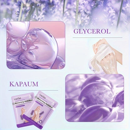 Moisturizing Hand Mask Gloves Glycerin & Lavender 4 & 8 Pairs — Natural Essential Oil Deep Hydrating Hand Spa Treatment, Hypoallergenic Individually Wrapped Hand Care Gift for Women with Dry Rough Hands