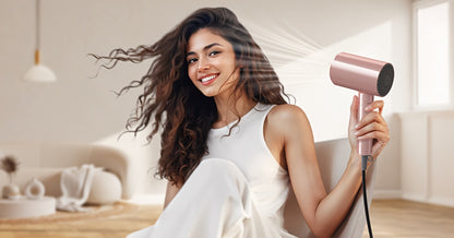 1875W Ionic Travel Hair Dryer Foldable with Diffuser & Concentrator Nozzle — Brushless Motor, 3 Heat Settings, 2 Speeds, Fast Drying Compact Blow Dryer for All Hair Types, Pink or Gray