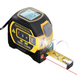 5 meters/196.85 inches tape measure + 60 meters/2362.2 inches laser rangefinder