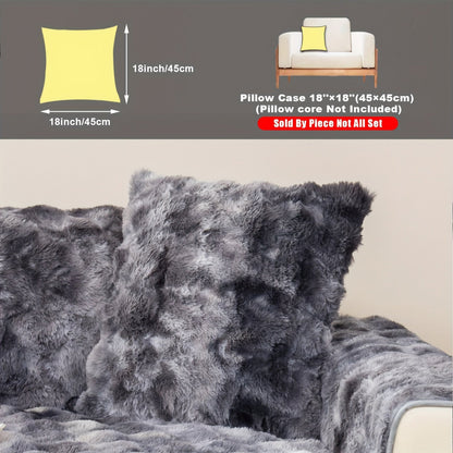 Sofa Cover, Faux-Lamb Plush Gradient Couch Pad in Five Colors with Armchair, Backrest and Seat Sizes