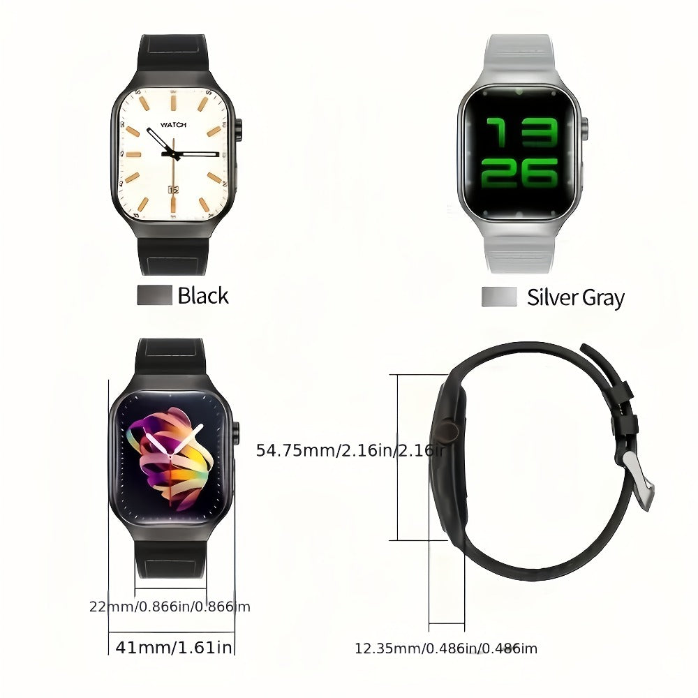 Smartwatch 1.96 Inch Curved HD Display with Bluetooth 5.2 Calling and Fitness Readouts in Three Colors