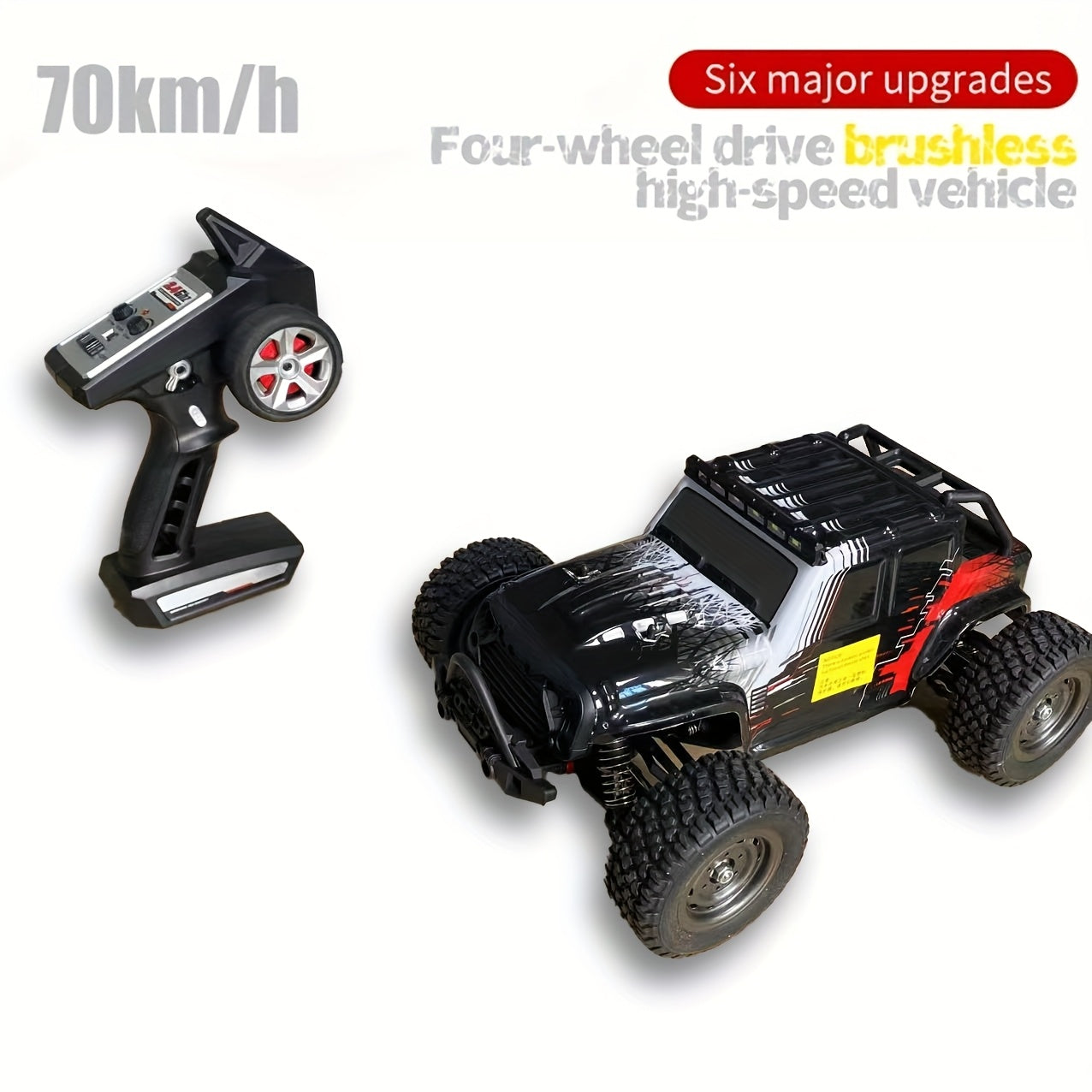 Remote Control Car, 1:16 Scale 4WD Off-Road Truck with 2.4GHz Control, 70KM/H Source Speed and Four Color Options