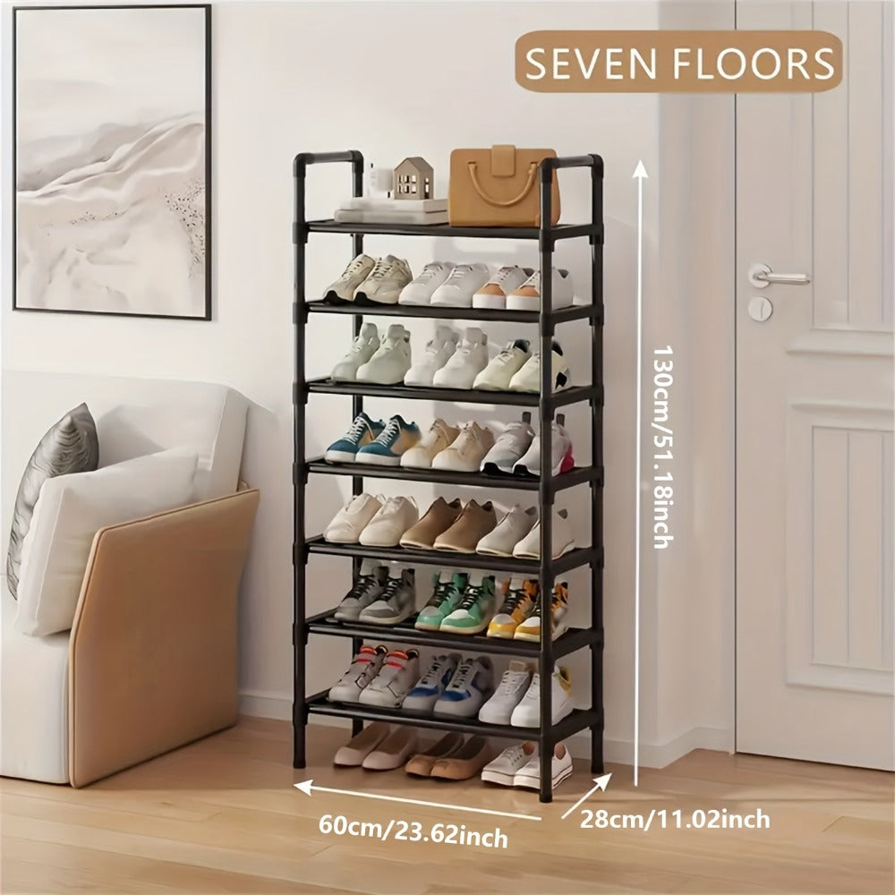 Black Multi-Tier Shoe Rack in 3 to 8-Tier Options, 23.62 Inch Wide for Entryways and Closets