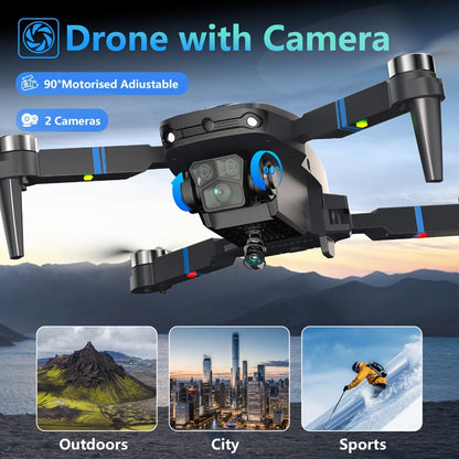 Foldable RC Drone with 2.8-Inch Screen Remote, Dual Cameras and 270-Degree Obstacle Sensor Mode