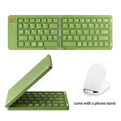 Double-Fold Pocket Bluetooth Keyboard Rechargeable Ultra-Lightweight Travel Wireless Keyboard Compatible with iOS Android Windows Tablets Phones Laptops Available in 5 Colors