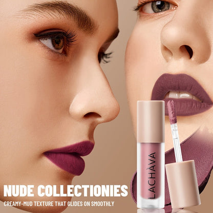 Velvet Matte Liquid Lip Color in Five Coordinated Nude-Tone Shades with 7.4cm Square Tube and Wand