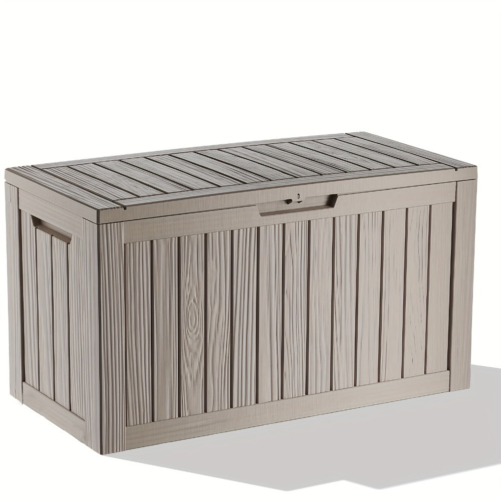 Large Resin Deck Box Lockable Outdoor Storage 80/100 Gallon – 345L UV Protected Weatherproof Patio Storage Box | Sit-On Lid Deck Storage Chest for Pool Accessories, Garden Tools & Outdoor Gear
