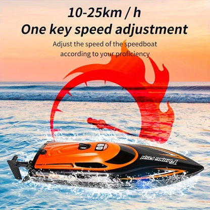 RC Speedboat 30KM/H with LED Night Navigation Lights – 2.4GHz High Speed Remote Control Boat Anti-Capsizing Water Cooling System Pool Lake RC Toy for Kids Adults, Best Birthday Summer Gift