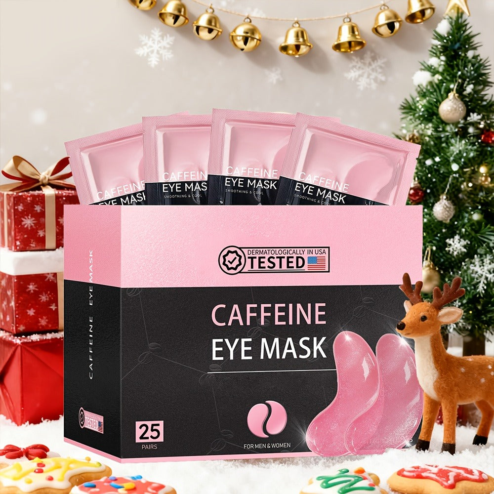 25-Pair Under-Eye Patch Set with Individually Packed Caffeine, Hyaluronic Acid or Aloe Vera Formula Options