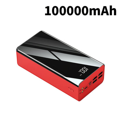 Power Bank 30000mAh or 100000mAh with 22.5W Charging, Digital Display and LED Flashlight in Black or Red