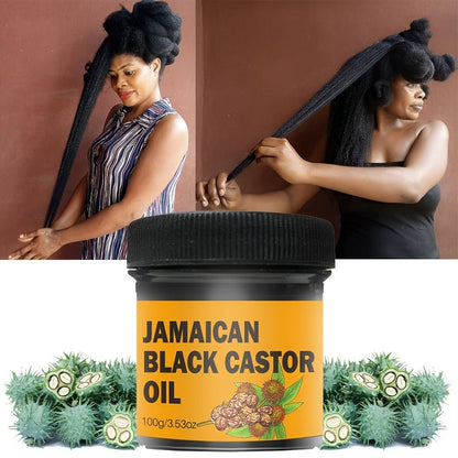 Jamaican Black Castor Hair and Scalp Oil in a 100g Wide-Mouth Jar with 3.53 oz Net Weight Label