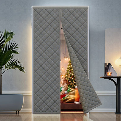 Quilted Magnetic Door Curtain in Grey or Brown with Six Exact Widths and 82.7-Inch Listed Length