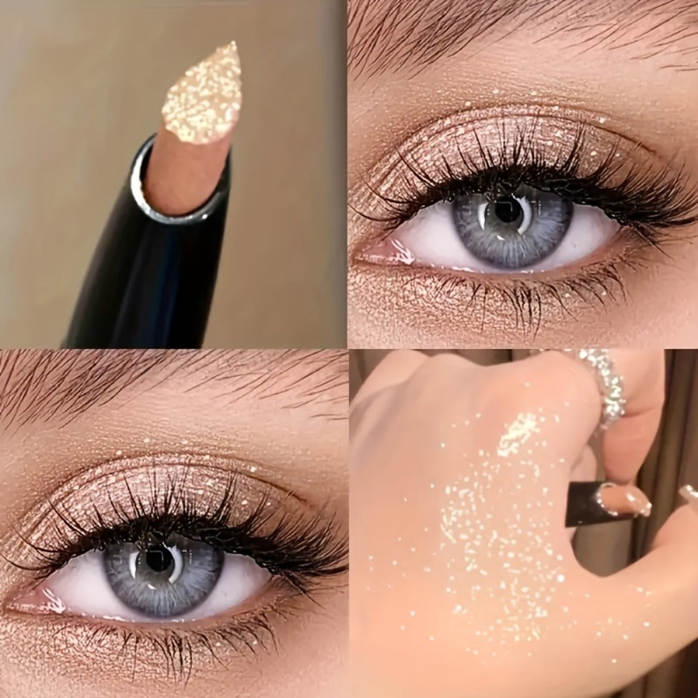 Six-Piece Shimmer Eyeshadow Stick Set in Black Twist-Up Tubes with Exact 6-Pack Checkout Label