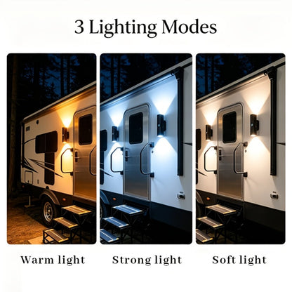 Motion Sensor Wall Lights 4-Pack – Rechargeable Magnetic Dual-Head LED Night Light, RGB & Tri-Color, Wireless for RV, Bedroom, Stairs, Cabinet & Closet