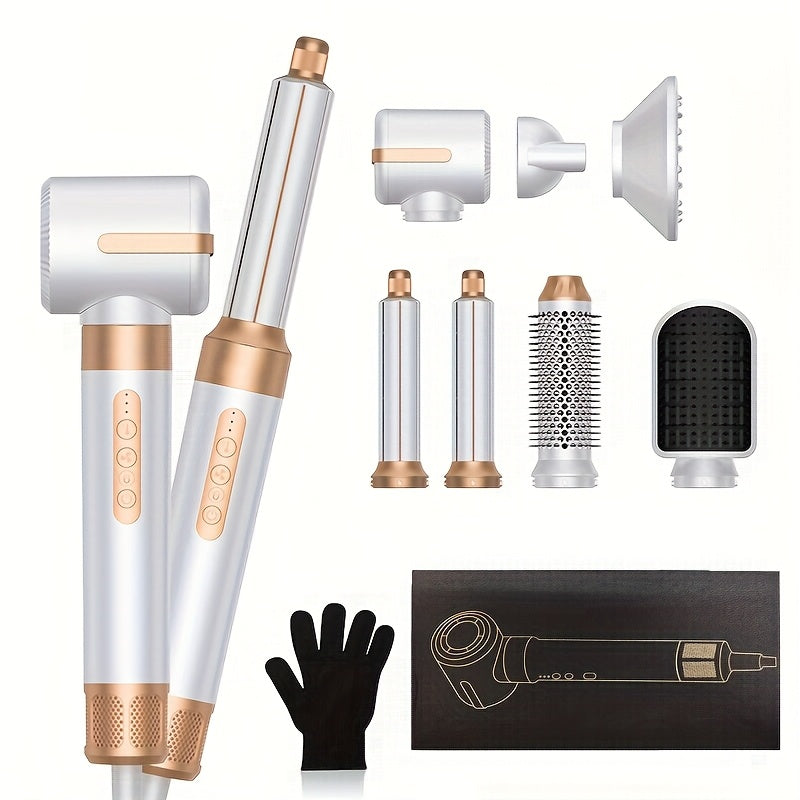 7-in-1 Hot Air Brush Hair Styling Tool with 110,000 RPM Motor, Diffuser and Attachment Set