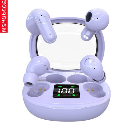 Four-Earbud Wireless Set with Two In-Ear Styles, Digital Charging Case and Three Color Options