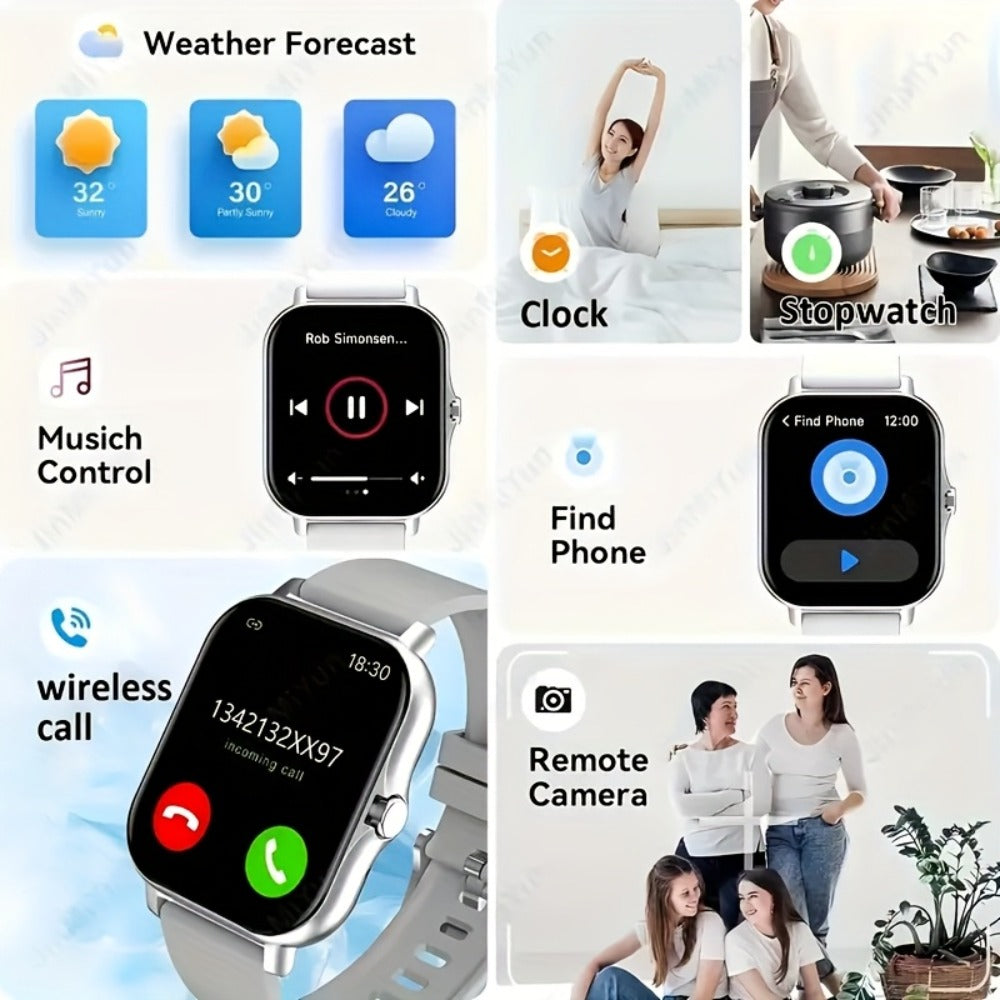Smartwatch with Bluetooth Calling 1.91" AMOLED HD Touch Screen, Voice Assistant, Music Playback, Built-in Mic & Speaker, Multi-Sport Fitness Tracker – iPhone & Android Compatible
