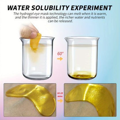 30-Pair ALIEORY Gold-Tone Under-Eye Patch Box with Individual Pouches and Collagen and Hyaluronic Acid Wording