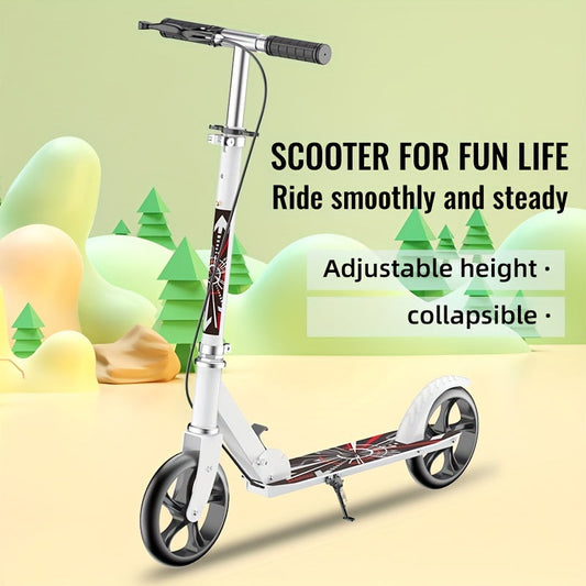 Folding Kick Scooter for Adults & Teens 14+ – Front Suspension, Front Brake, Iron Frame, Compact Urban Commuter