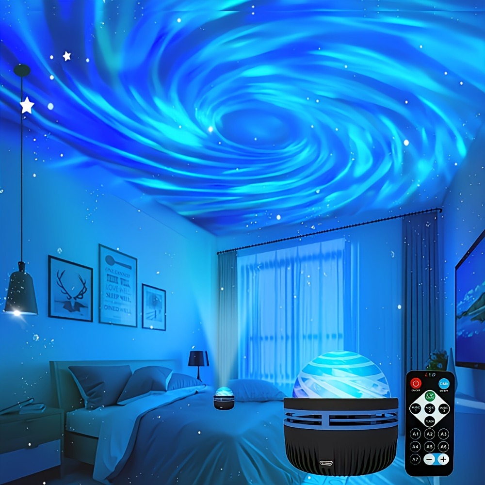 Star Projector Galaxy Night Light with Remote – Aurora Borealis LED Starry Sky Projector, 7 Lighting Effects for Bedroom, Camping, Wedding, Holiday Party & Home Decoration