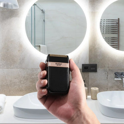 Electric Shaver KM-2024 Compact Foil-Style Razor with USB Rechargeable Power and Cordless Wet/Dry Use