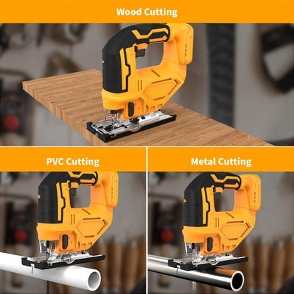 Cordless Jigsaw Compatible with Dewalt 20V Battery – LED Work Light, 0°-45° Bevel, 3 Orbital Settings for Straight Curved & Circular Cuts