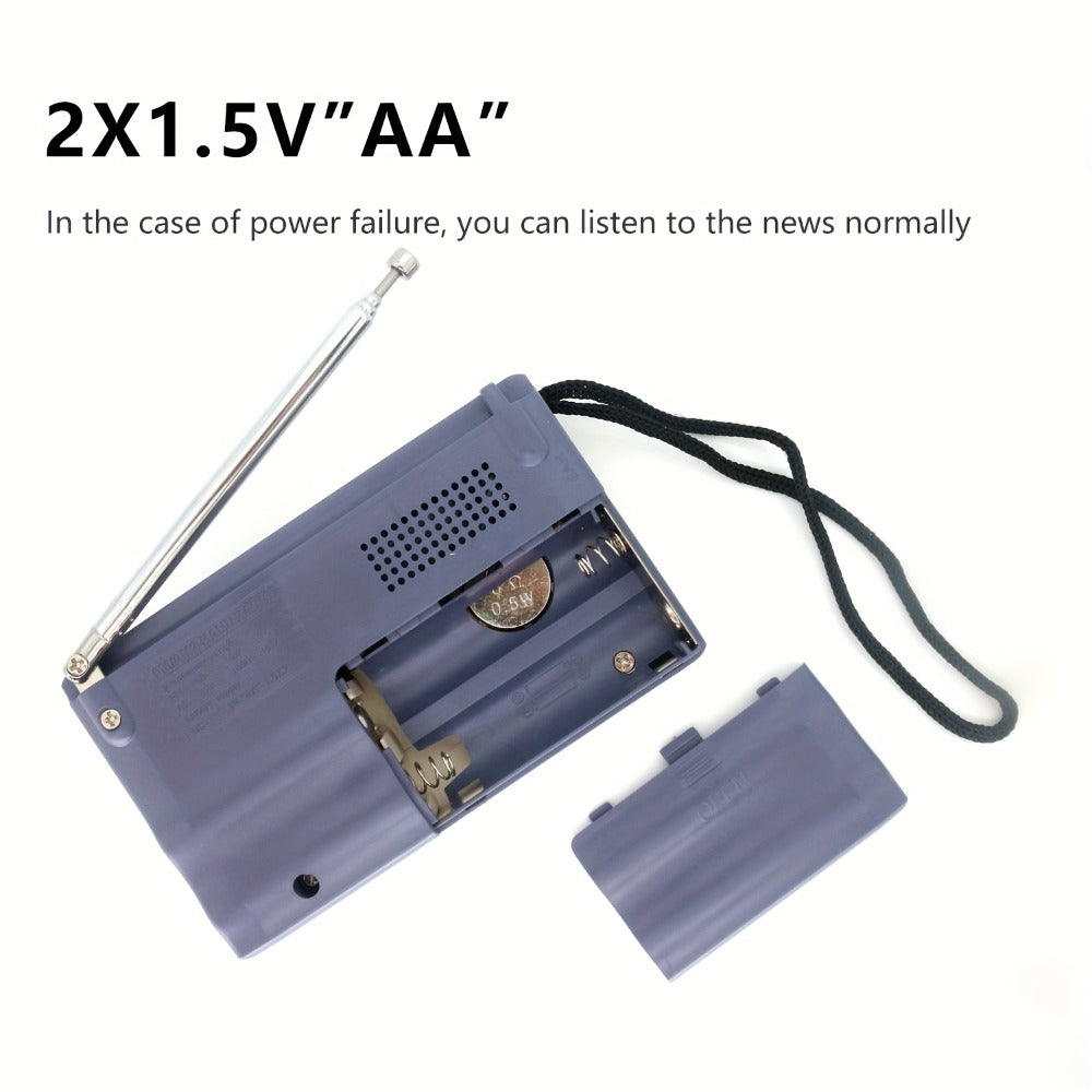 Portable AM FM Shortwave Radio with VFD Display, 21-Inch Antenna Long-Range Reception, AA Battery or DC Powered, Earphone Jack, for Emergency Preparedness Home Travel Seniors Camping