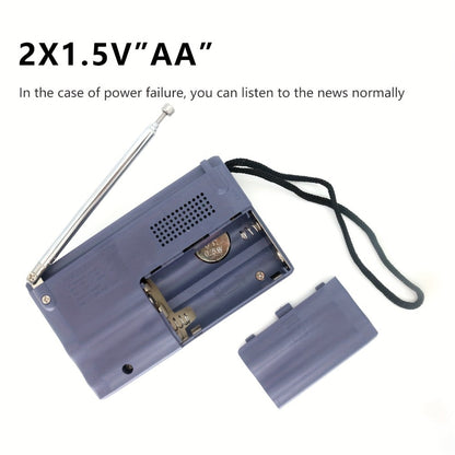Portable AM FM Shortwave Radio with VFD Display, 21-Inch Antenna Long-Range Reception, AA Battery or DC Powered, Earphone Jack, for Emergency Preparedness Home Travel Seniors Camping