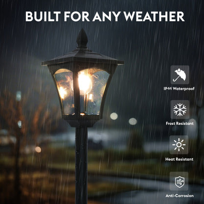 Solar Post Light Outdoor Garden Pathway Lamp IP44 Waterproof 60LM Warm White LED – Solar Powered Landscape Stake Light for Yard Driveway Patio Walkway Christmas Holiday Decoration