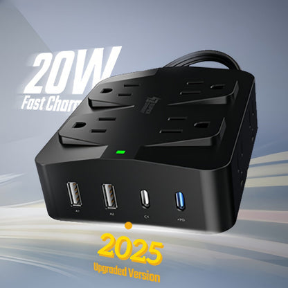 Power Strip 28-in-1 Surge Protector with 22 Widely Spaced AC Outlets, 5 USB-A, 2 USB-C and 2100J Rating