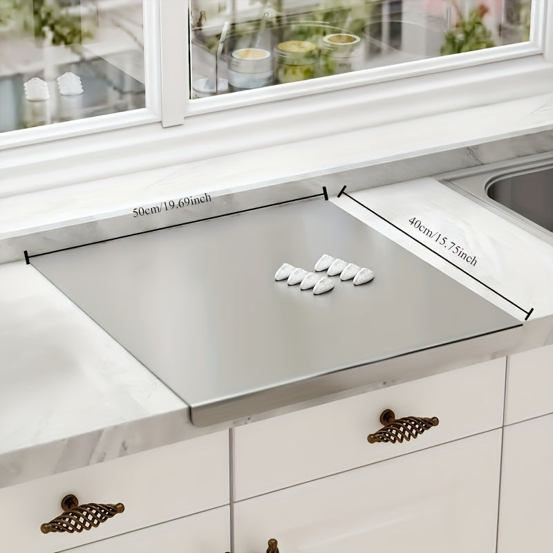 Cutting Board Stainless Steel Prep Surface in Four Sizes from 15.75 x 11.8 to 27.6 x 19.7 Inches