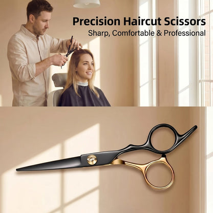 13-Piece Hair Cutting Scissors Kit with Straight and Thinning Shears, Combs, Cape and Storage Case