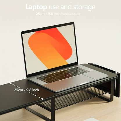 Monitor Stand Organizer with Headset Holder Phone Stand & Game Controller Holder, Versatile Desktop Riser for Computer Monitor Laptop