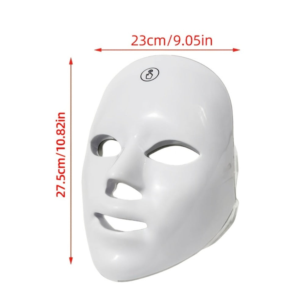 LED Facial Beauty Device 7-Color Light Therapy Portable At-Home Skincare Tool — USB Rechargeable Skin Rejuvenation Anti-Aging Face Care Gift for Women