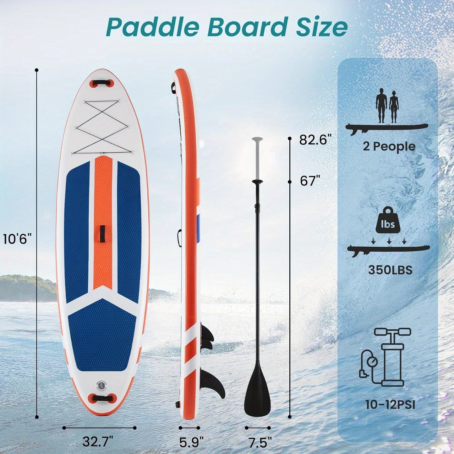 Ultralight Inflatable SUP Board Wide Stable Design Non-Slip EVA Deck Portable Quick-Dry All-Season Performance for All Skill Levels Beginners Adults