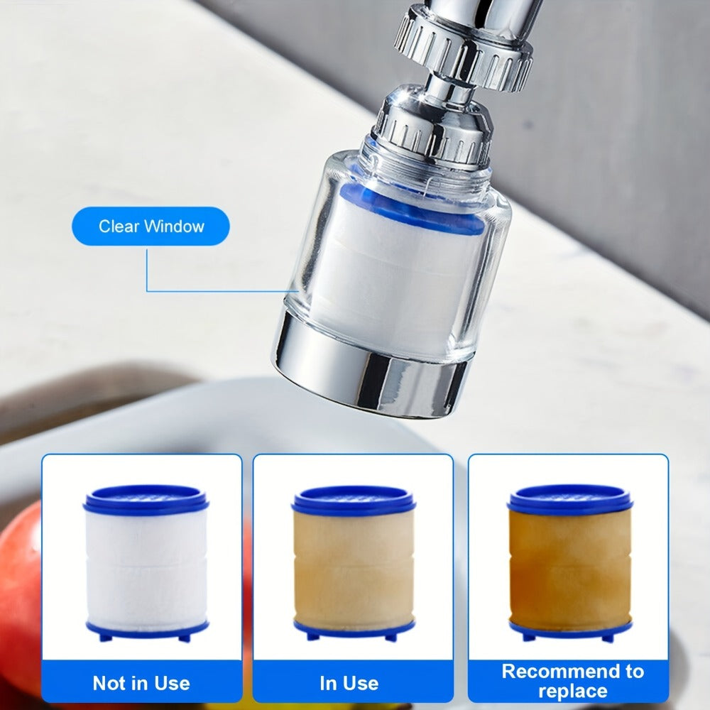 Transparent 360-Degree Rotating Faucet Aerator with Adjustable Spray Head in One- or Two-Set Options