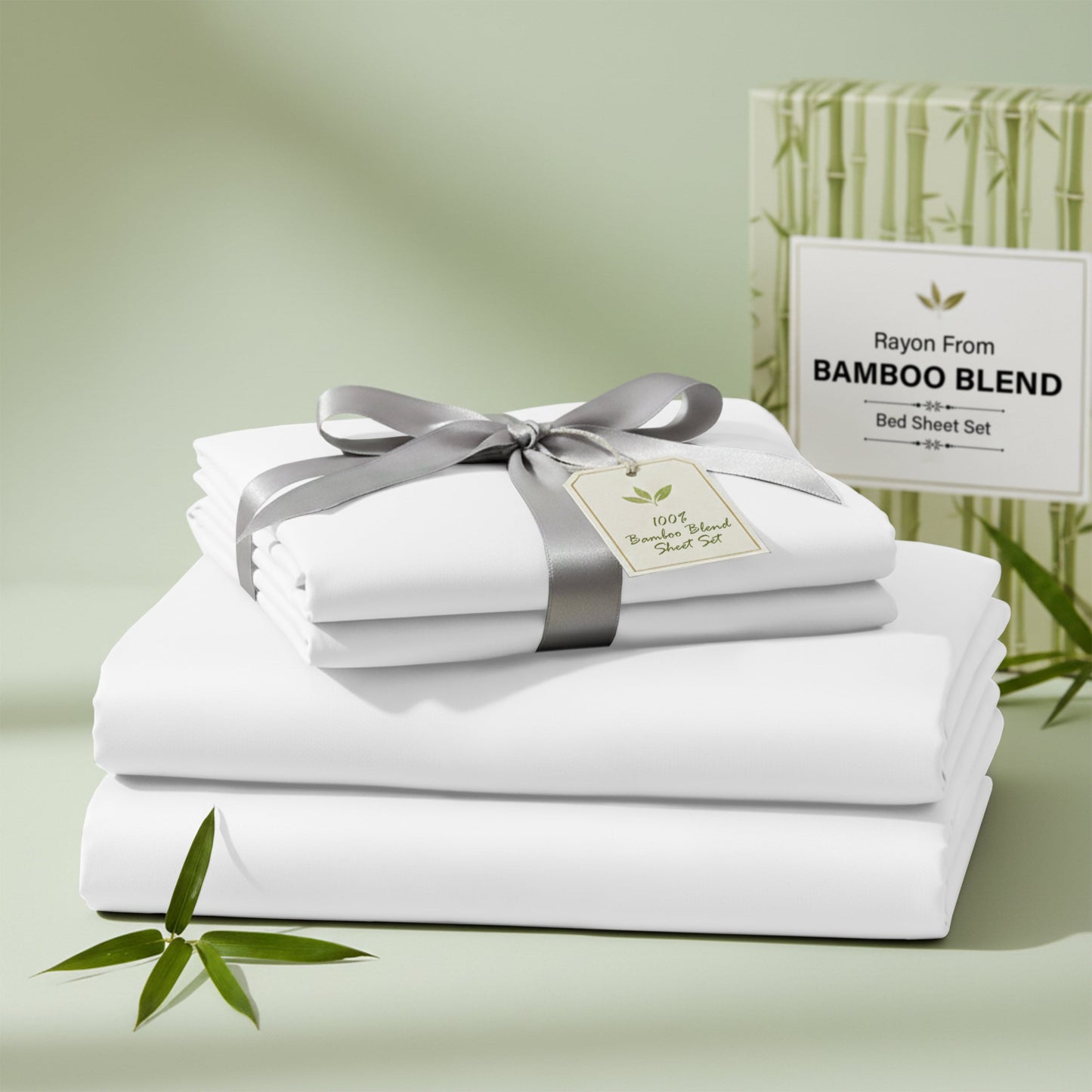 Bed Sheet Set 30% Bamboo Viscose 70% Polyester in 3- or 4-Piece Sizing with 16-Inch Pocket