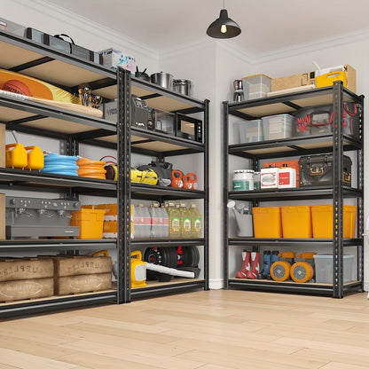 Heavy Duty Garage Shelving Unit 5-Tier Metal Storage Shelf – 2000/2500 LBS Capacity Adjustable Steel Shelves for Garage, Basement & Warehouse | 60"/72" H Utility Rack for Kitchen, Pantry & Workshop