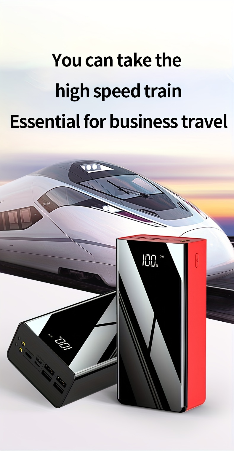 Portable Charger 50000mAh Large Capacity Power Bank LED Light Power Display Multi-Port USB-C Micro USB Fast Charge for Phones Electronics Outdoor Travel