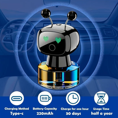 Car Air Freshener Robot-Shaped Auto Spray Diffuser with Four Intensity Levels and Five Color-Scent Options