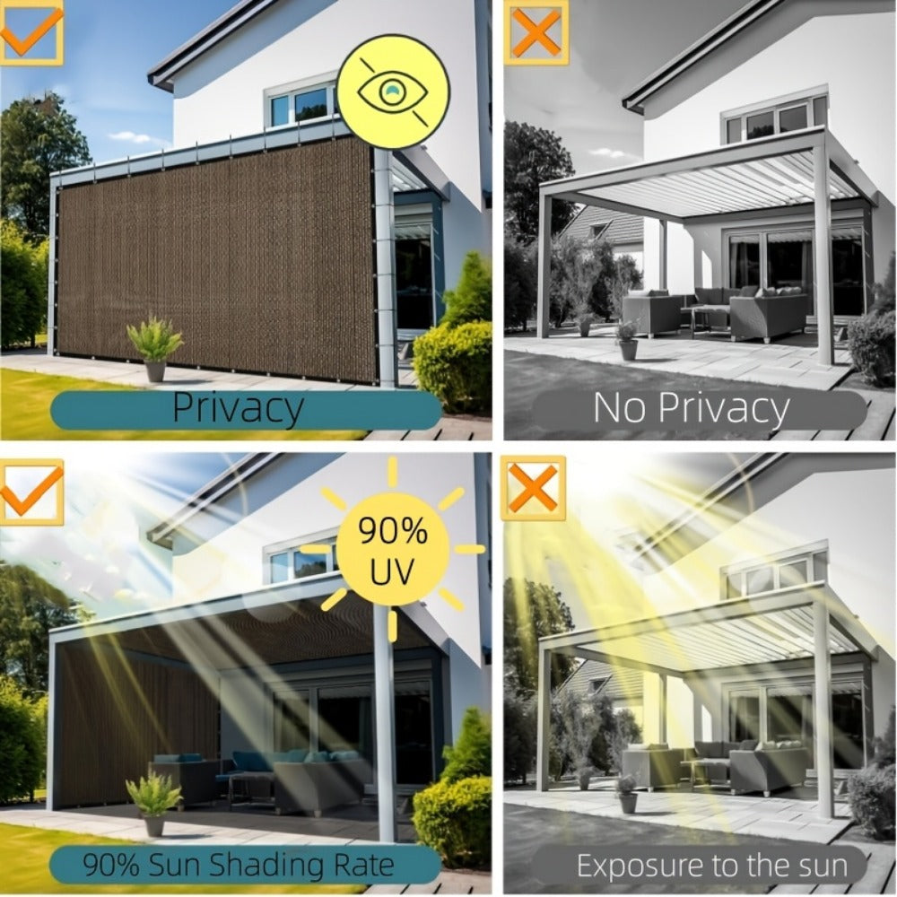 Fabric HDPE Outdoor Patio Roller Shade with UV Protection and Reinforced Corners detail image - detail view 5