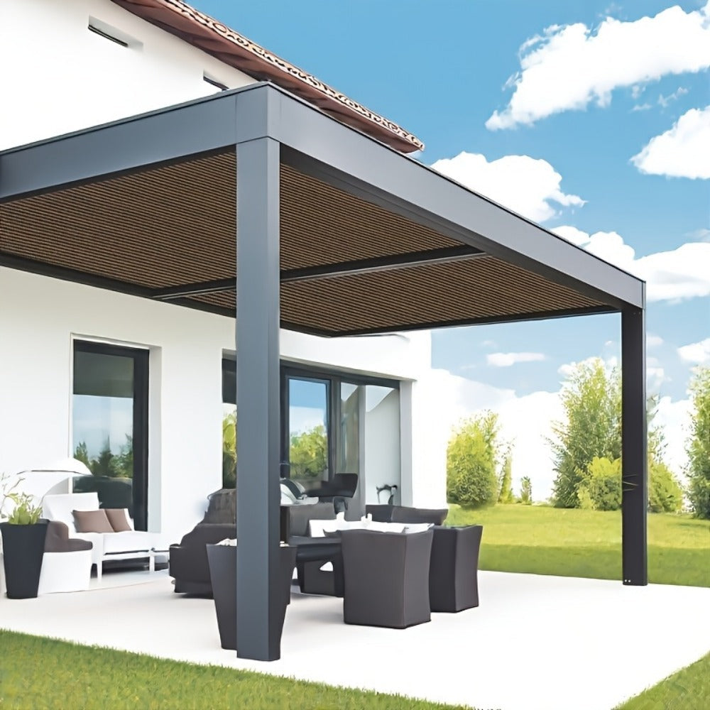 Fabric HDPE Outdoor Patio Roller Shade with UV Protection and Reinforced Corners detail image - detail view 9