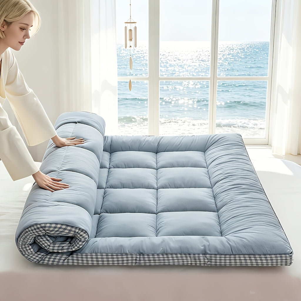 Mattress Toppers shown in the Blue, Twin (39"x75") option