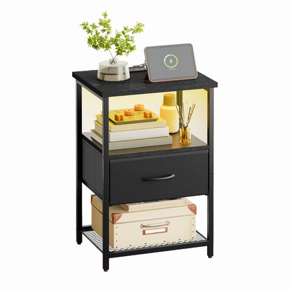 Nightstands shown in the Black-1 Drawer, 1pc option