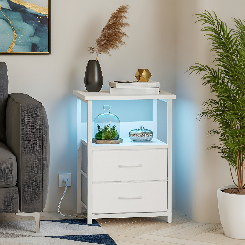 Fabric Nightstand, Bedside Storage Table for Practical Everyday Home Use in Bedroom detail image - detail view 11