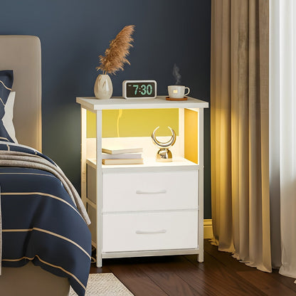 Fabric Nightstand, Bedside Storage Table for Practical Everyday Home Use in Bedroom detail image